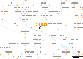 map of Giżałki