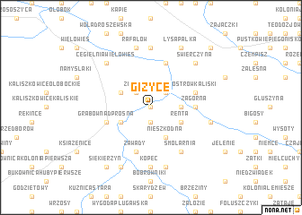 map of Giżyce