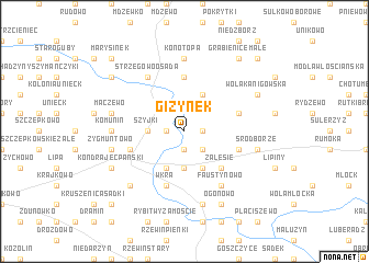 map of Giżynek