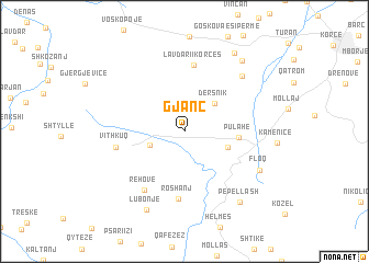 map of Gjanç