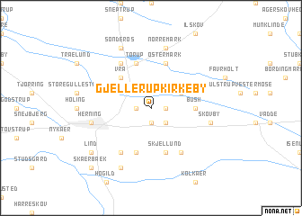 map of Gjellerup Kirkeby