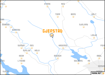 map of Gjerstad