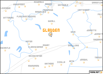 map of Gladden