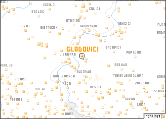 map of Gladovići