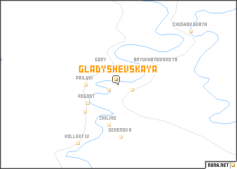 map of Gladyshevskaya