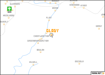 map of Glady