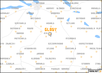 map of Glądy