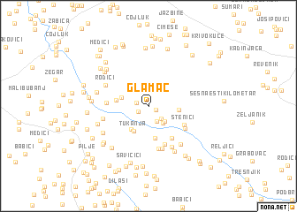 map of Glamač