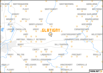 map of Glatigny