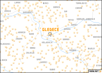 map of Gledeće