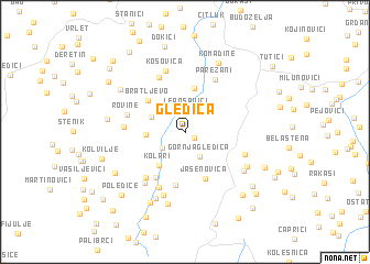 map of Gleđica