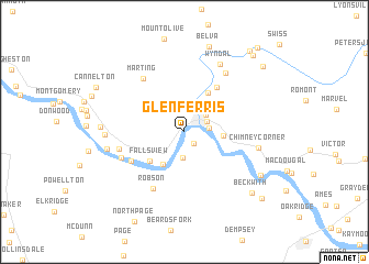 map of Glen Ferris