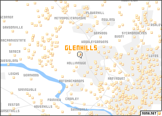 map of Glen Hills