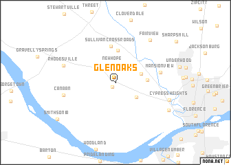 map of Glen Oaks