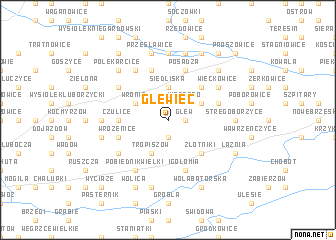 map of Glewiec