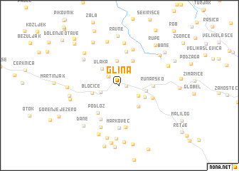 map of Glina