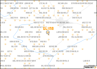 map of Glina