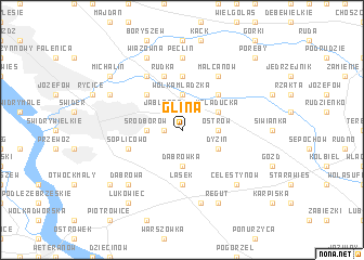 map of Glina