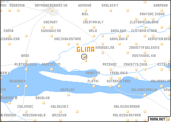 map of Glina