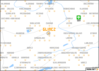 map of Glińcz