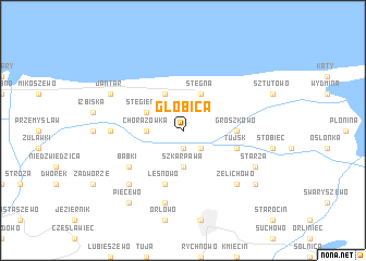 map of Głobica