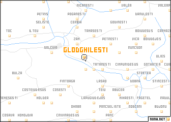 map of Glodghileşti