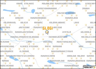 map of Głogi