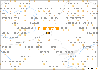 map of Głogoczów