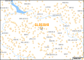 map of Glogova