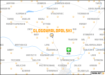 map of Głogów Małopolski