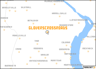 map of Glovers Crossroads