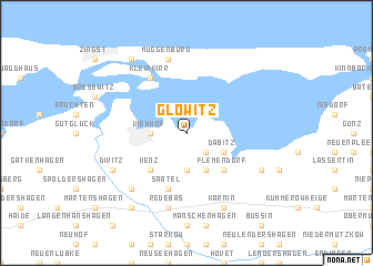 map of Glöwitz