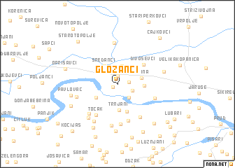 map of Gložanci