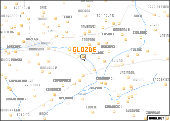 map of Gložđe