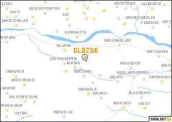 map of Gložđe