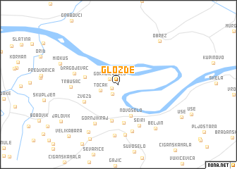 map of Gložde