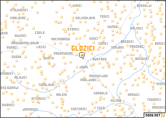 map of Gložići