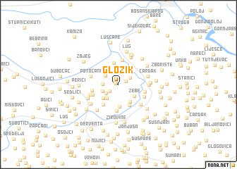 map of Gložik