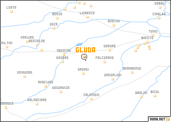 map of Glūda