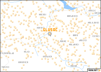 map of Glušac