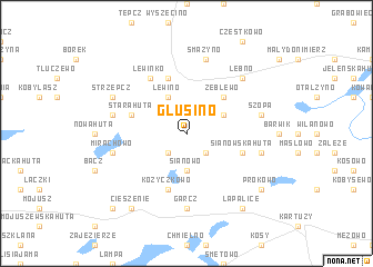 map of Głusino