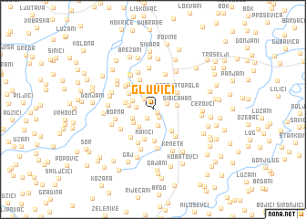 map of Gluvići