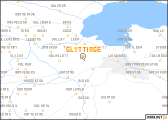 map of Glyttinge