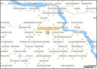 map of Gniewoszów