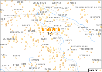 map of Gnjevine