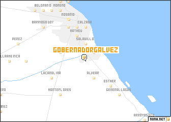 map of Gobernador Gálvez