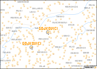 map of Gojkovići