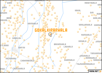 map of Gokal Kirārwāla