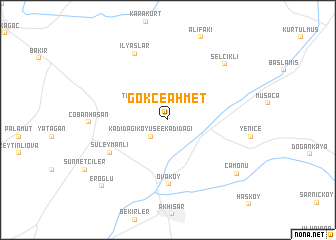 map of Gökçeahmet