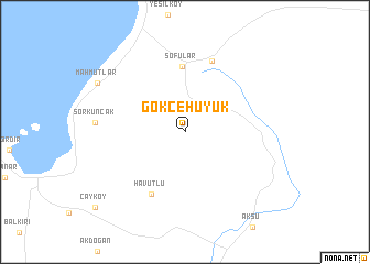 map of Gökçehüyük